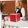 STOBOK Red Raffle Box Ballot Box Donation Box Storage Box