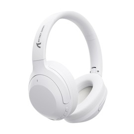 ATTACK SHARK G300 Active Noise Cancelling Wireless Headphones, Ultra Light Foldable Over-Ear Wired/Bluetooth Headset, 20H Playtime, Built-in Mic Hands Free Talking for Travel, Office, Home -White