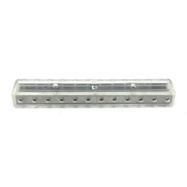 BELI-BECO 64/12 Distribution Plate for Cross-Hole Plugs - Miniature Banana Plug with Pin Diameter: 2.6 mm, 24 Connections, 100 x 20 mm (Transparent)