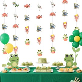 Cheereveal 8 Pieces Bayou Theme Garland Streamers, Crocodile Lobster Hanging Bunting Ceiling Banners, Swamp Safari Animals Jungle Theme Birthday Baby Bridal Shower Bachelorette Wedding Party Supplies