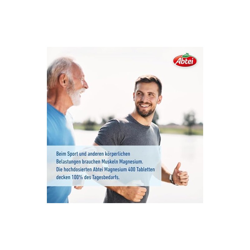Abtei Magnesium 400 - Magnesium Tablets to Support Healthy Muscle