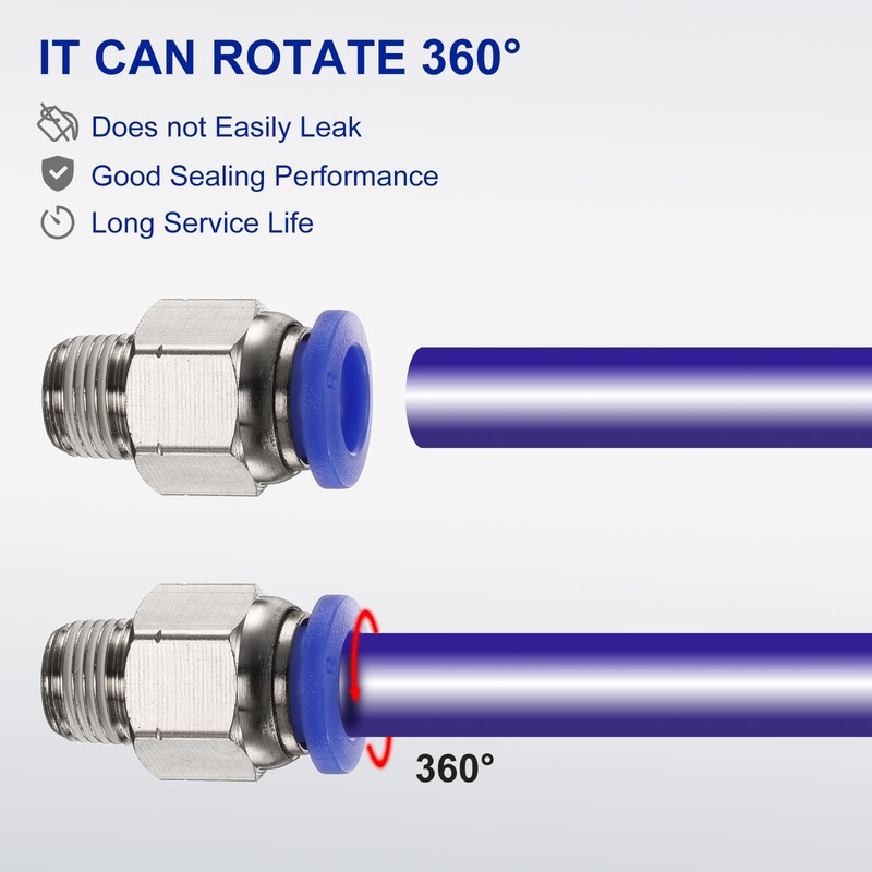sourcing map Push to Connect Fitting 8mm Tube OD x