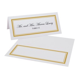 Double Line Border Printable Place Cards, Gold, Set of 150 (25 Sheets), Laser & Inkjet Printers - Perfect for Wedding, Parties, and Special Events