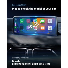 For 2025 Mazda CX5 Screen Protector - 2021-2025 CX5 CX9 (2.5 S Carbon Edition/2.5 S Premium/2.5 S Carbon Turbo) 10.25 Inch Screen Protector 2021-2025 CX5 CX9 Accessories 9H Hardness Tempered Glass- HD