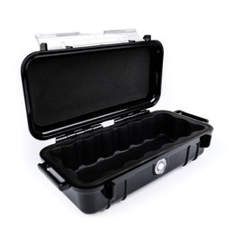 PELI 1030 Watertight Micro Case for Small Personal Belongings, IP67 Water- and Dustproof, 1L Capacity, Made in US, Black/Black Liner