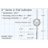 Shars 2" High Precision Dial Indicator, 0-2" Range, 0.001" Graduation,