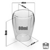 BigDean Set of 6 Double-Walled Espresso Cups 80 ml Gastro