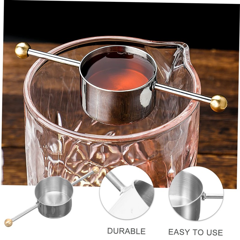 BIUDECO Professional Double Bead Jigger Cup Stainless Steel Bartending Measuring