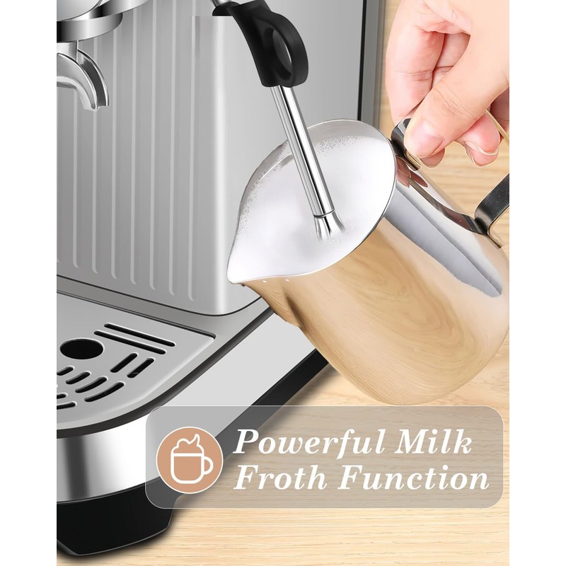 Espresso Machines 20 Bar with LED Touchscreen, Adjustable Temperature(185~203°F) Timing(25~60s),