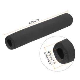 sourcing map 2pcs 10" Pipe Insulation Tube Outside Pipe Lagging 28mm ID 58mm OD Foam Tubing for Handle Grip Support, Black
