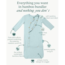 PurComfy Supersoft Baby Sleeper Gowns, Premium Bamboo Viscose Infant Nightgown Sleepers Snap Bundlers 3-6 Month