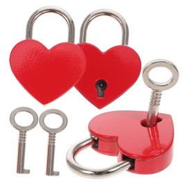 Angoily 3sets Heart Shaped Keyed Padlock Locks for Jewelry Boxes Diaries Suitcases Unique Design for Couples and Friends