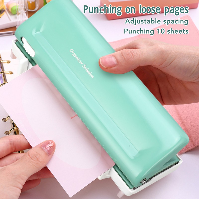 6 Hole Paper Puncher Spacing Adjustable Planner Hole Puncher for