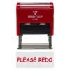 Please Redo Teacher Self-Inking Office Rubber Stamp (Red) - Medium