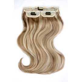 BOMBSHELL HAIR EXTENSIONS 250g 24" Flicky 3 Pieces Full Head Clip On Hair Extensions Hair Piece Wig (M14 HIGHLIGHTS MIX BLONDE)