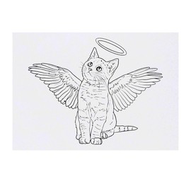 Azeeda 'Engel Kätzchen' Temporäres Tattoo - Hautfreundlicher & Ungiftiger Abziehbild · Wasserfest (TO00071771)