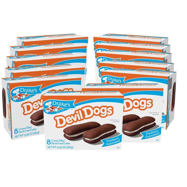 Drake's Devil Dogs, 1.7 oz Snack Cakes, 12 Boxes