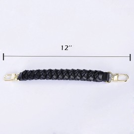 Genuine Vachetta Leather Braided Handle Compatible for Beaubourg Hobo Top Handle Neonoe Strap (12.2" L, Black)