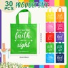 WILLBOND 30 Pcs Christian Tote Gift Bags Reusable Bible Verse