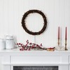 Nearly Natural 20in. Vine Artificial Wreath with 50 White Warm
