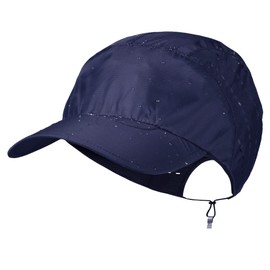 NP - Gorra de correr para hombre, resistente al agua, transpirable, ultraligera, reflectante, de secado rápido (azul marino), Azul Marino, One Size-Medium
