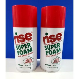 Rise 2 Pak New Old Stock RISE Shaving Cream 11 oz Original SUPER FOAM Rich Shave Cans