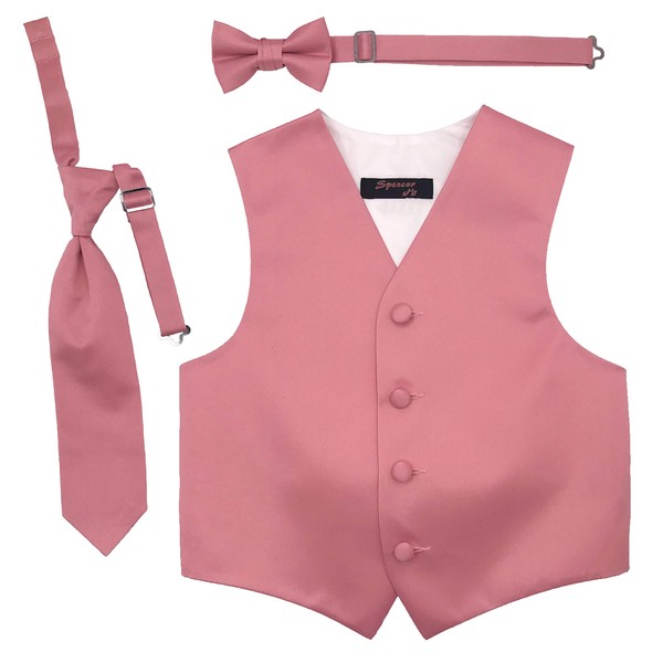 Spencer J's Boys Formal Suit Tuxedo Vest Tie and Bowtie