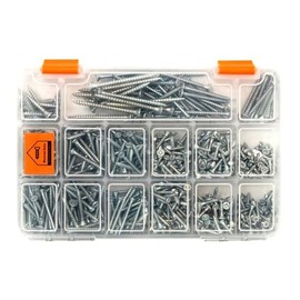 Netzerkoz 555 Pieces Wood Screws Set - 16 Types Phillips Countersunk Screws - Stainless Steel Chipboard Screws Assortment with Storage Box - Screws Set with Many Different Screws