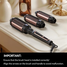 Terviiix PRO Thermal Brush Set for Voluminous Style, Non-blowing Heated Round Brush with Adjustable Temp, 3-in-1 Curling Brush with Detachable Head(1.25'',1.5'',1.77''), 20S Fast Heating with Dual MCH