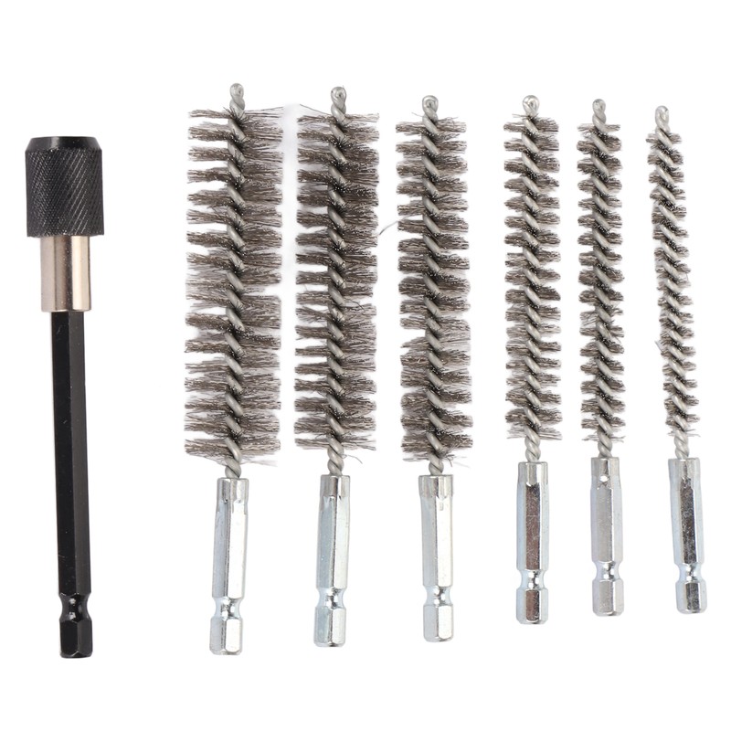 7Pcs Stainless Steel Bore Brush Stainless Steel Bristles Wire Brush