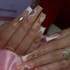 BABALAL Press on Nails Long Square Fake Nails White French