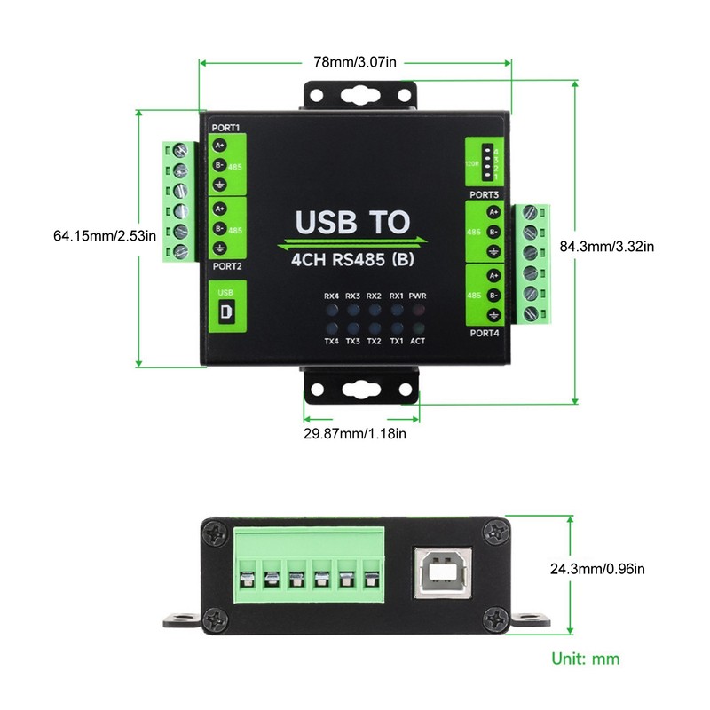 USB to RS485 Converter USB to 4CH RS485 Industrial Grade