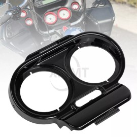 Unbranded For Harley 1998-2013 Road Glide Vivid Black Gauge Cover Nacelle Housing Fairing