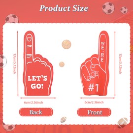 48 Pieces Mini Foam Finger, Sport Fan Party Favors, We're #1 Sports Themed Party Supplies for Baseball Basketball Football Soccer Events Team Gifts(Red)