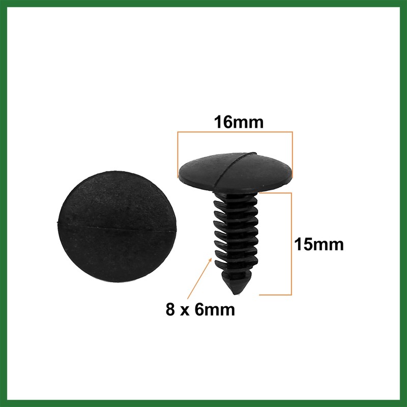 Motoforti 8mm x 6mm Hole Plastic Car Fender Tree Clips