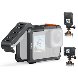 VRIG Aluminum Frame Case for Gopro 13 12 11 10 9 Black, Durable Housing Cage Support Vertical and Horizontal Shooting