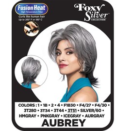Maxwigs Aubrey Color 60-12" Shoulder Length Wavy Full Volume Fusion Heat Friendly Synthetic Fiber Foxy Womens Lightweight Lace Front Bundle Hairloss Booklet