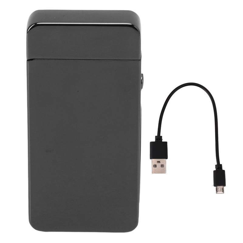 Electric Dual Arc Lighter Rechargeable Windproof Flameless 220mAh Aluminium Alloy