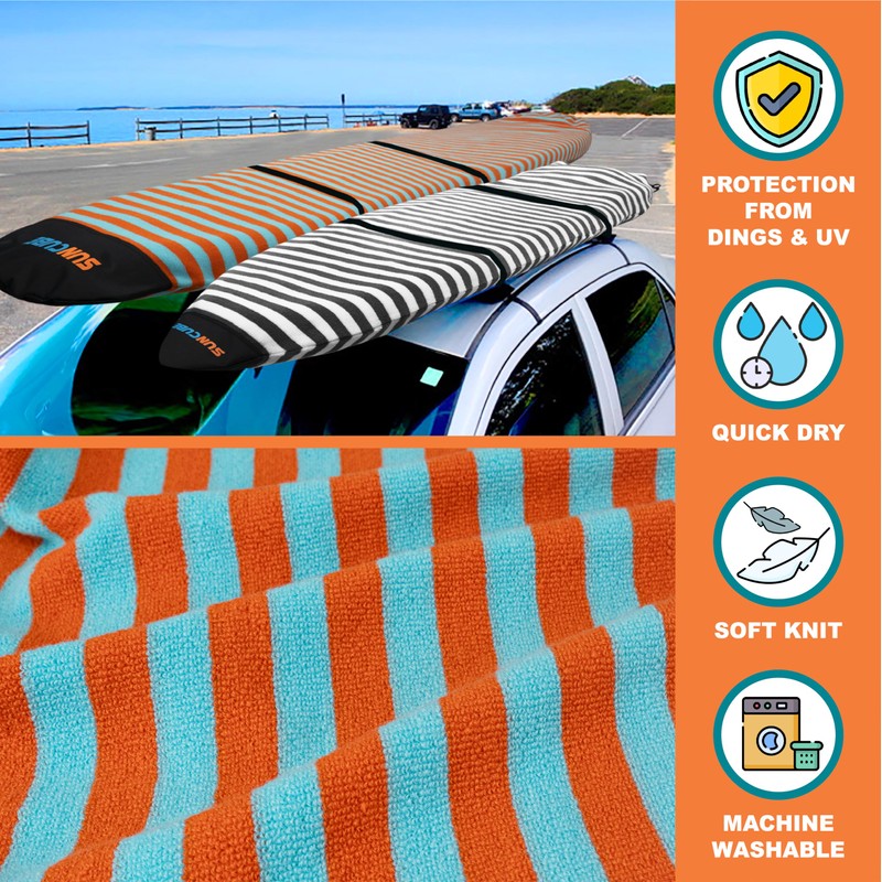 SUN CUBE Surfboard Sock Cover, Protective Surf Bag for Surfing