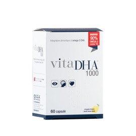VitaDHA 1000 Omega 3 IFOS 5 Stelle (60 Capsule) - Omega3 per Adulti e Bambini - 500mg di DHA ad Alta Biodisponibilità