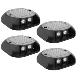 Quntis Solar Decking Lights 4 Pack, Cold White Solar Ground Light IP65 Waterproof, Pressure Resistant 3 Tons Driveway Dusk to Dawn Stair Lights for Lawn Patio Walkways Sidewalk Front Door Driveway