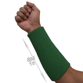 COUVER Thick Volleyball Elbow Protector Sleeve 9" Long, Green