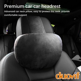 duoyif Car Headrest, Car Neck Cushion in Suede Leather and Cotton, Head Support for Car Seat, Headrest Cushion for Car Seat Office Chair Gaming Chair (Black Headrest)