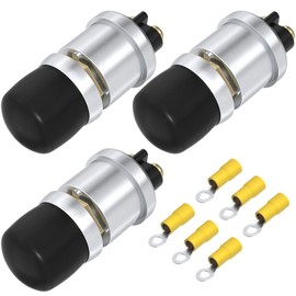 DaierTek - Interruptor de botón de arranque de 12 V, 50 A, resistente al agua, resistente a la intemperie, botón de arranque de motor, botón de bocina marina de 12 V, para motor automático, 3 piezas