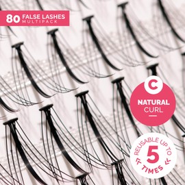Renata Beauty 10D Radiant Look [C Curl] Individual False Eyelashes - Fake Lash Cluster Individual Eyelash Clusters - Natural-Looking Faux Lashes - in Lengths 10-13 mm - Set of 80 Pieces