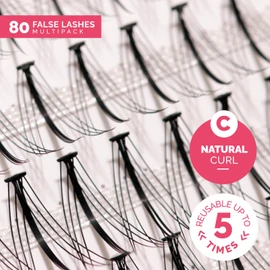 Renata Beauty 10D Radiant Look [C Curl] Individual False Eyelashes - Fake Lash Cluster Individual Eyelash Clusters - Natural-Looking Faux Lashes - in Lengths 10-13 mm - Set of 80 Pieces