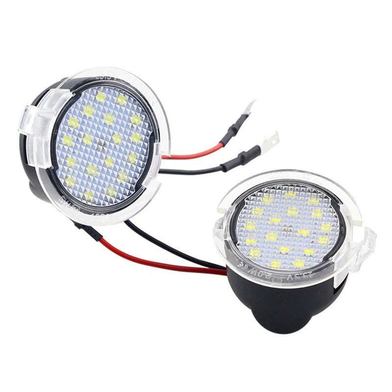 2PCS Rearview Mirror Puddle Lights LED White Light Under Mirror