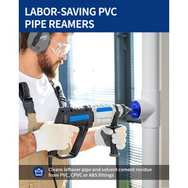 DAYDOOR 2'' PVC Pipe Reamer, Plastic Pipe Fitting Reamer, PVC Fitting Saver, Clean Leftover Pipe & Solvent Cement Residue, Fits into Standard 1/2" Drill, for Use with Sch. 40 PVC, CPVC or ABS Fittings