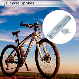 RATCHROLL 1 Set Universal Bicycle Spokes 12G 207mm Length Bike Wheel Spokes Nipple Silver Tone Carbon Steel Galvanized