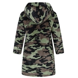 BTPEIHTD Boys' Hooded Bathrobe Kids Plush Fuzzy Fleece Robe Teen boy Soft Spa Robe Girls Sleepwear pajamas Toddler Nightgown Camouflage 7-8Years